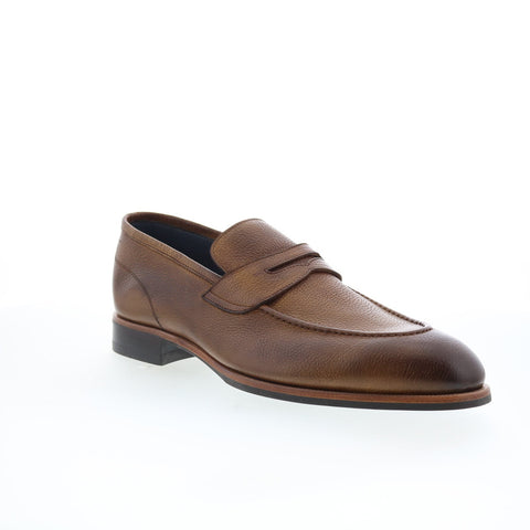 Di Bianco Brera Mens Brown Leather Slip On Loafers & Slip Ons Penny Shoes