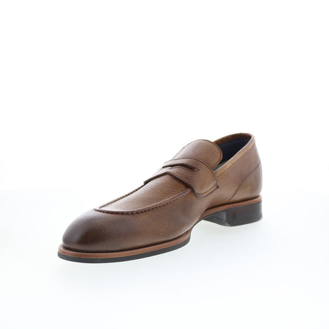 Di Bianco Brera Mens Brown Leather Slip On Loafers & Slip Ons Penny Shoes