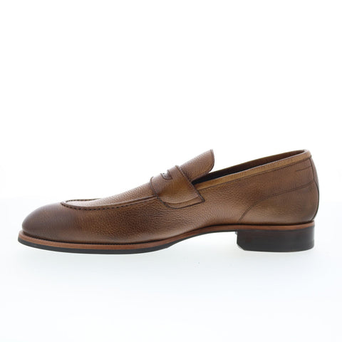 Di Bianco Brera Mens Brown Leather Slip On Loafers & Slip Ons Penny Shoes