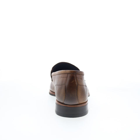 Di Bianco Brera Mens Brown Leather Slip On Loafers & Slip Ons Penny Shoes