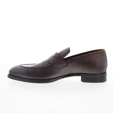 Di Bianco Brera Mens Brown Leather Slip On Loafers & Slip Ons Penny Shoes