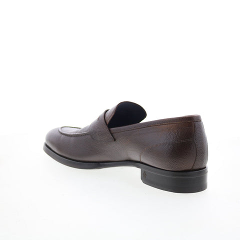 Di Bianco Brera Mens Brown Leather Slip On Loafers & Slip Ons Penny Shoes
