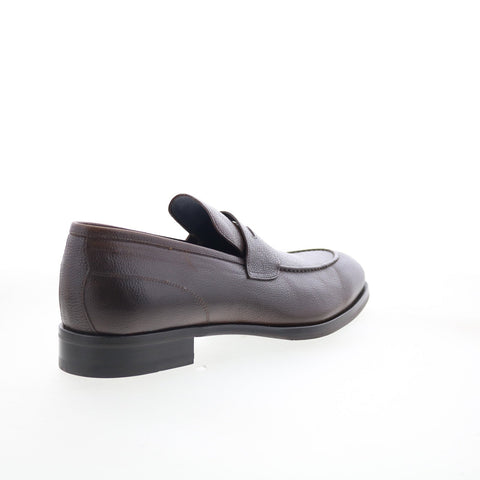 Di Bianco Brera Mens Brown Leather Slip On Loafers & Slip Ons Penny Shoes