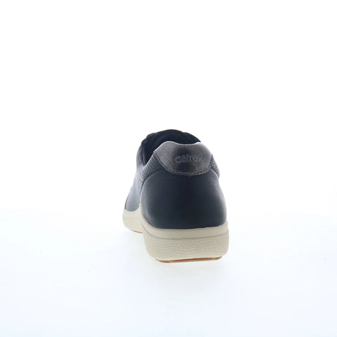 Aetrex Courtney CA100 Womens Black Wide Leather Lifestyle Sneakers Shoes