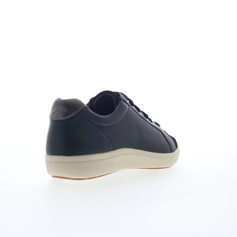 Aetrex Courtney CA100 Womens Black Wide Leather Lifestyle Sneakers Shoes