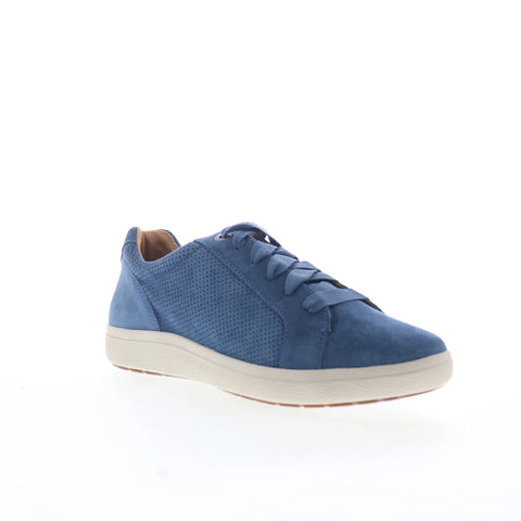 Aetrex Courtney CA105 Womens Blue Suede Lace Up Lifestyle Sneakers Shoes