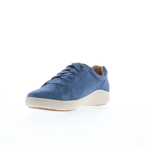 Aetrex Courtney CA105 Womens Blue Suede Lace Up Lifestyle Sneakers Shoes