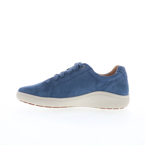 Aetrex Courtney CA105 Womens Blue Suede Lace Up Lifestyle Sneakers Shoes