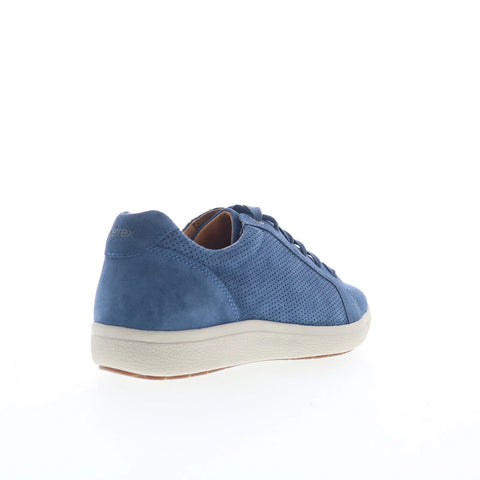 Aetrex Courtney CA105 Womens Blue Suede Lace Up Lifestyle Sneakers Shoes