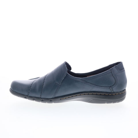 Cobb Hill Paulette CAG01NV Womens Blue Leather Wide Loafer Flats Shoes
