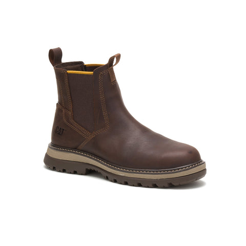 Caterpillar Fairbanks Chelsea P51035 Mens Brown Leather Casual Dress Boots