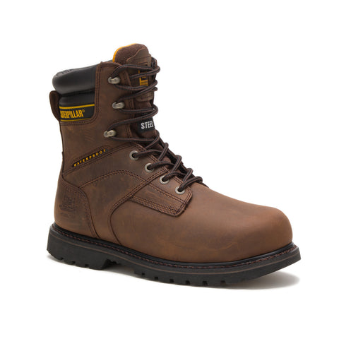 Caterpillar Salvo 8" Waterproof Steel Toe Mens Brown Work & Safety Boots