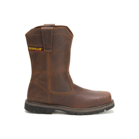 Caterpillar Wellston Pull On Steel Toe Mens Brown Wide Work & Safety Boots