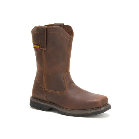Caterpillar Wellston Pull On Steel Toe Mens Brown Wide Work & Safety Boots
