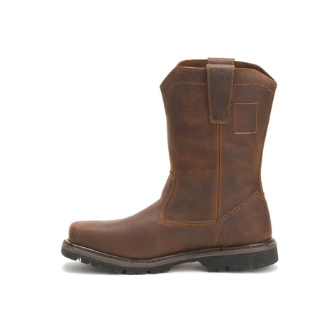 Caterpillar Wellston Pull On Steel Toe Mens Brown Wide Work & Safety Boots