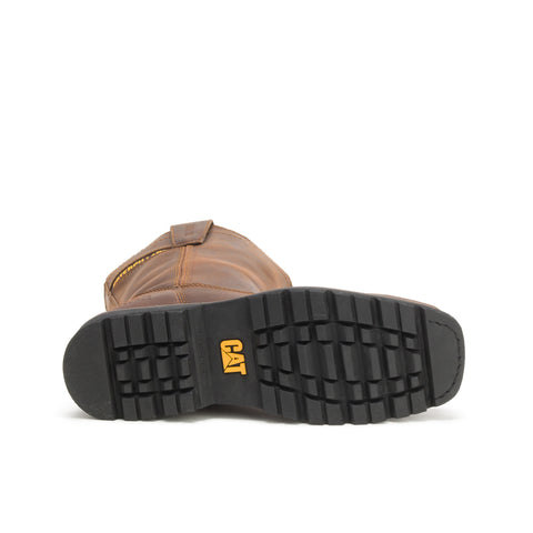 Caterpillar Wellston Pull On Steel Toe Mens Brown Wide Work & Safety Boots