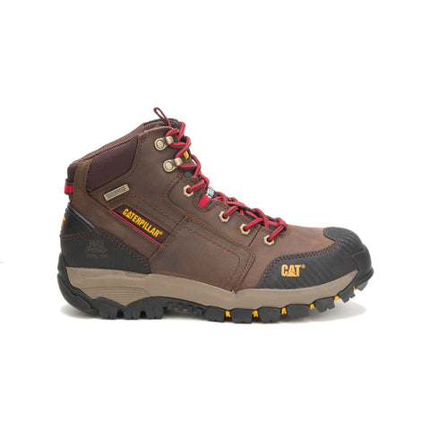 Caterpillar Navigator Mid Waterproof Steel Toe Mens Brown Wide Work Boots