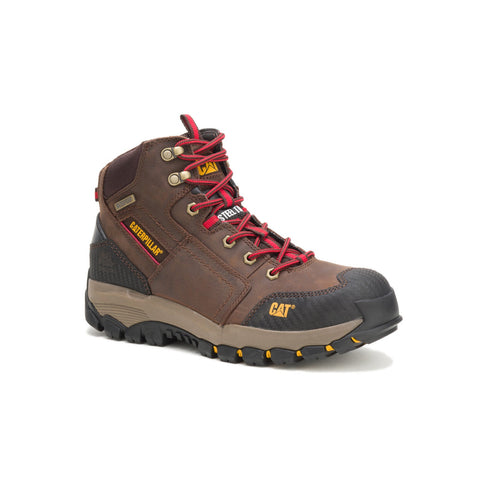 Caterpillar Navigator Mid Waterproof Steel Toe Mens Brown Work Boots