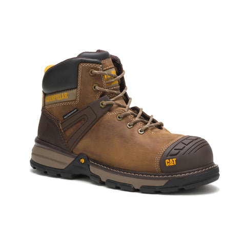 Caterpillar Excavator Superlite Composite Toe WP Mens Brown Wide Work Boots