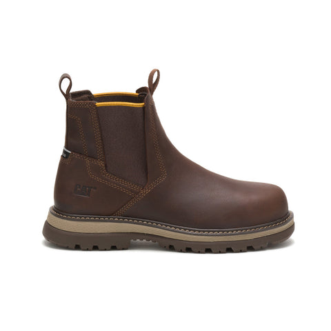 Caterpillar Fairbanks Chelsea Steel Toe P91224 Mens Brown Wide Work Boots