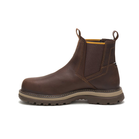 Caterpillar Fairbanks Chelsea Steel Toe P91224 Mens Brown Wide Work Boots