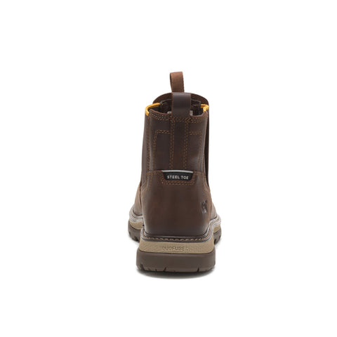 Caterpillar Fairbanks Chelsea Steel Toe P91224 Mens Brown Wide Work Boots