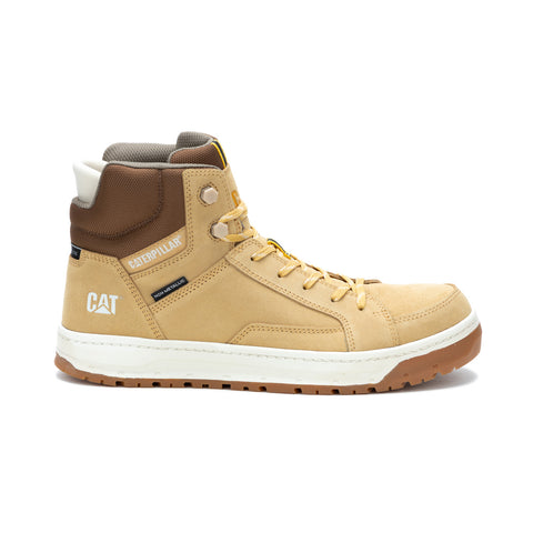 Caterpillar Streamline Court Mid Composite Toe Mens Beige Work Shoes