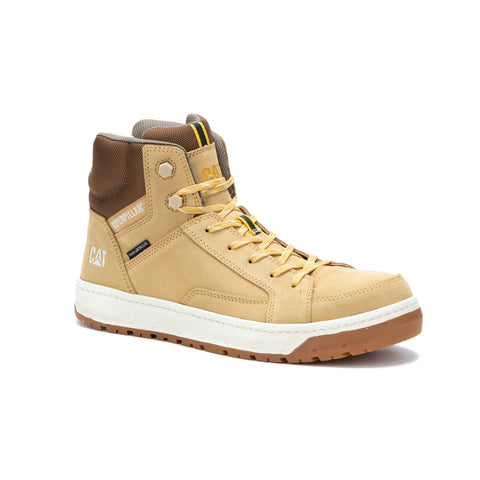 Caterpillar Streamline Court Mid Composite Toe Mens Beige Work Shoes