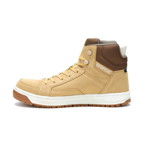 Caterpillar Streamline Court Mid Composite Toe Mens Beige Work Shoes