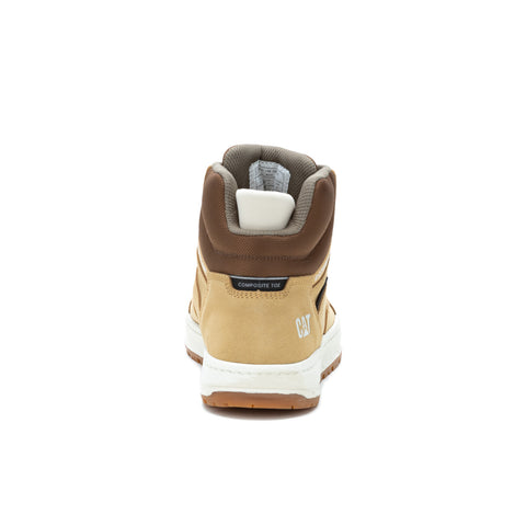 Caterpillar Streamline Court Mid Composite Toe Mens Beige Work Shoes
