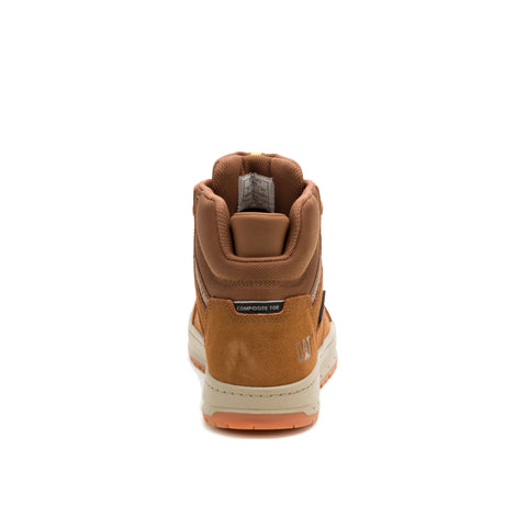 Caterpillar Streamline Court Mid Composite Toe Mens Brown Wide Work Shoes