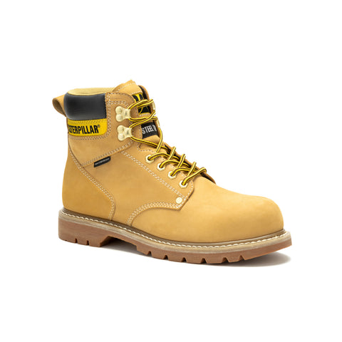 Caterpillar Second Shift Waterproof Steel Toe Mens Brown Work Boots