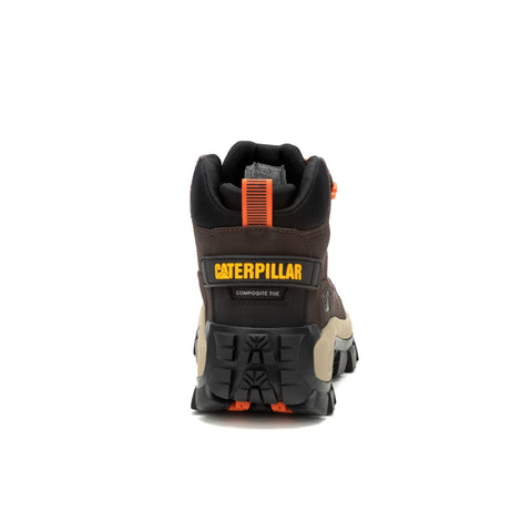 Caterpillar Invader Mid Vent Composite Toe Mens Brown Wide Work Boots