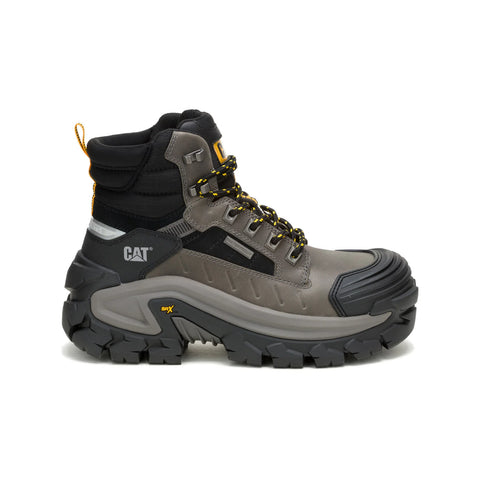 Caterpillar Invader MAX Waterproof Composite Toe Mens Gray Wide Work Boots