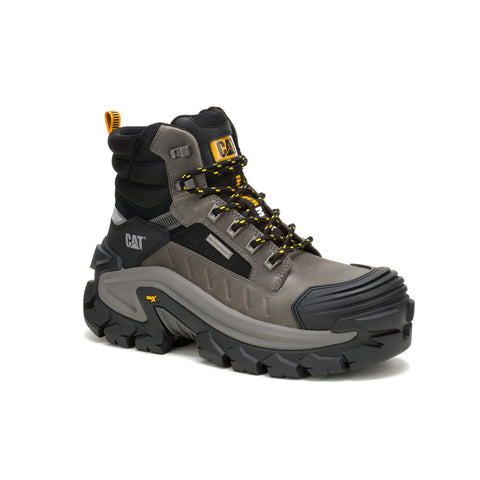 Caterpillar Invader MAX Waterproof Composite Toe Mens Gray Work Boots