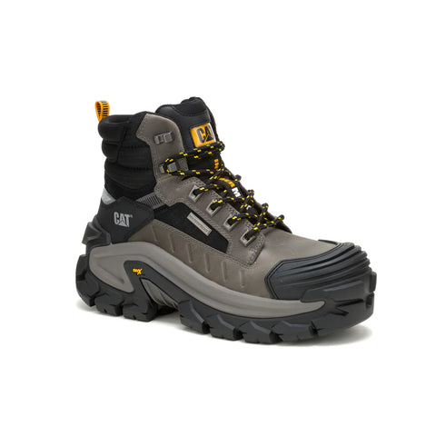 Caterpillar Invader MAX Waterproof Composite Toe Mens Gray Wide Work Boots