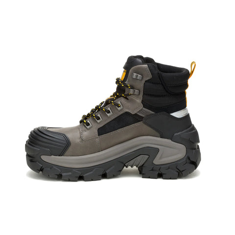 Caterpillar Invader MAX Waterproof Composite Toe Mens Gray Wide Work Boots