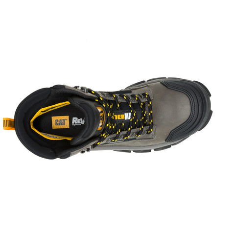 Caterpillar Invader MAX Waterproof Composite Toe Mens Gray Wide Work Boots