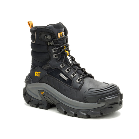 Caterpillar Invader Max 8" Composite Toe WP TX Mens Black Wide Work Boots