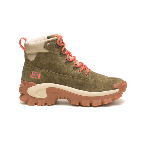 Caterpillar Intruder Ply P111091 Mens Green Leather Casual Dress Boots