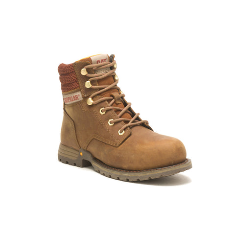 Caterpillar Paisley 6" Steel Toe P91573 Womens Brown Wide Work Boots