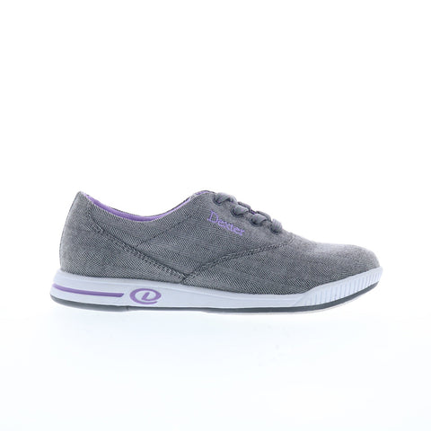 Dexter CC-2-4 Womens Gray Canvas Lace Up Athletic Bowling Shoes