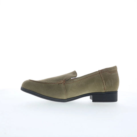 Cobb Hill Crosbie Moc CI9329 Womens Green Suede Slip On Pumps Heels Shoes