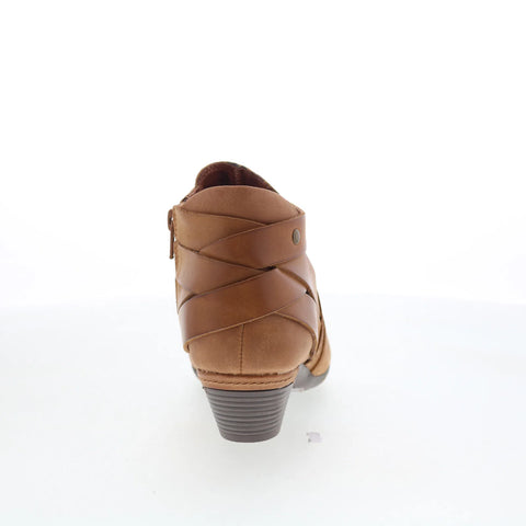 Cobb Hill Laurel Woven B CJ0506 Womens Brown Leather Ankle & Booties Boots