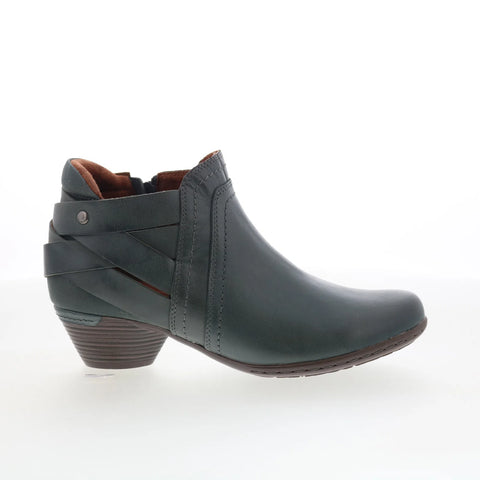 Cobb Hill Laurel Woven B CJ0507 Womens Green Leather Ankle & Booties Boots