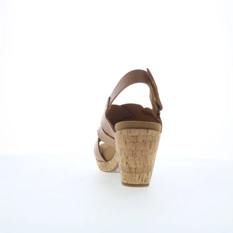 Cobb Hill Alleah Sling CJ0943 Womens Brown Leather Wedges Sandals Shoes