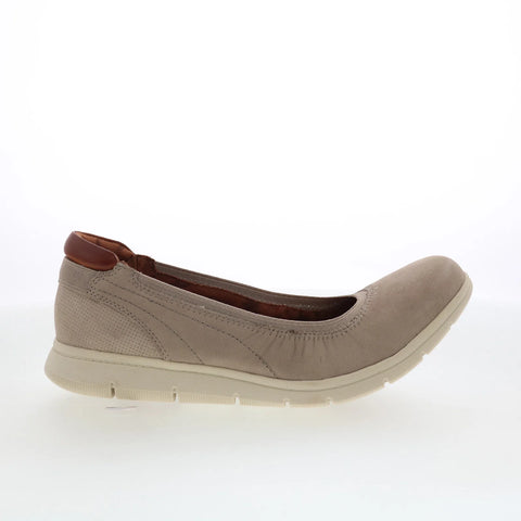 Cobb Hill Lidia Ballet CJ2458 Womens Gray Nubuck Slip On Ballet Flats Shoes