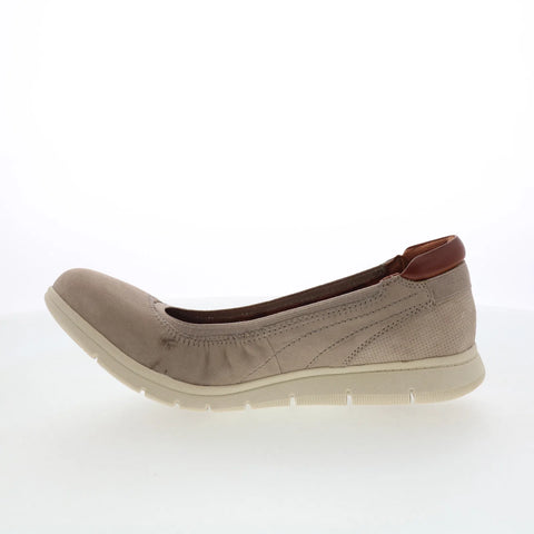 Cobb Hill Lidia Ballet CJ2458 Womens Gray Nubuck Slip On Ballet Flats Shoes