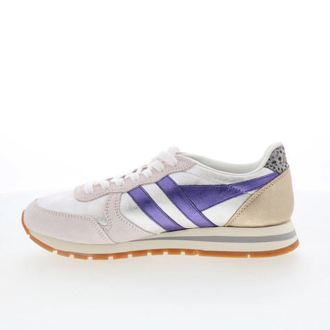 Gola Daytona Blaze CLB338 Womens White Suede Lace Up Lifestyle Sneakers Shoes