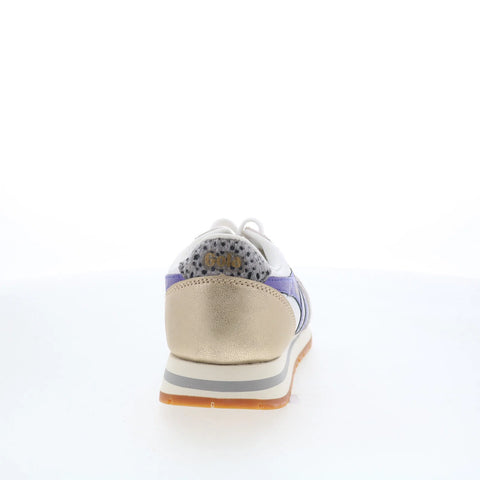 Gola Daytona Blaze CLB338 Womens White Suede Lace Up Lifestyle Sneakers Shoes